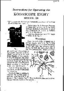 Kodak Kodascope Eight 20 manual. Camera Instructions.